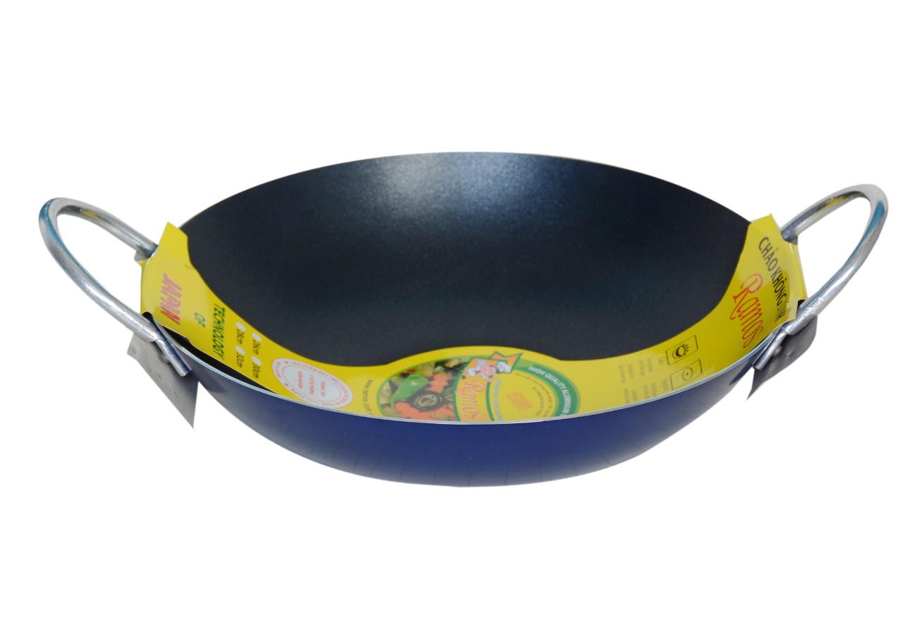 Chảo xào 2 quai không dính với độ sâu lòng phù hợp cho nhiều món ăn